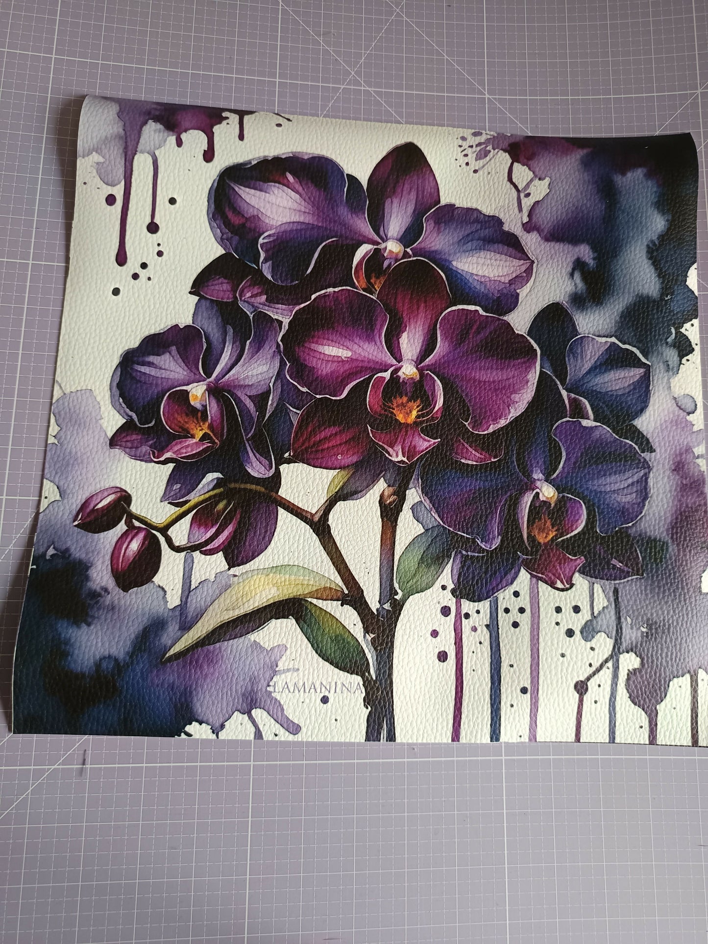Leder Panelle Orchideen