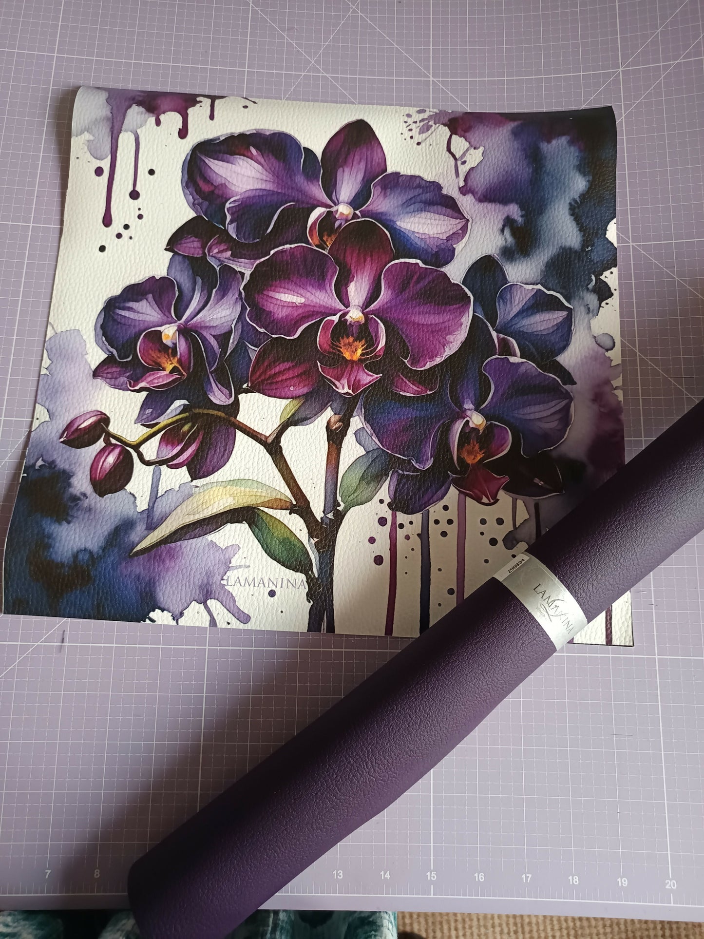 Leder Panelle Orchideen